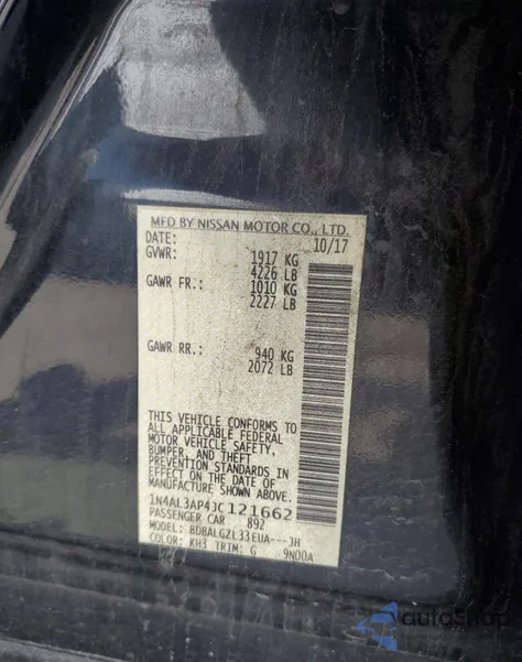 2018 Nissan Altima 2.5 from USA, damaged, VIN 1N4AL3AP4JC121662